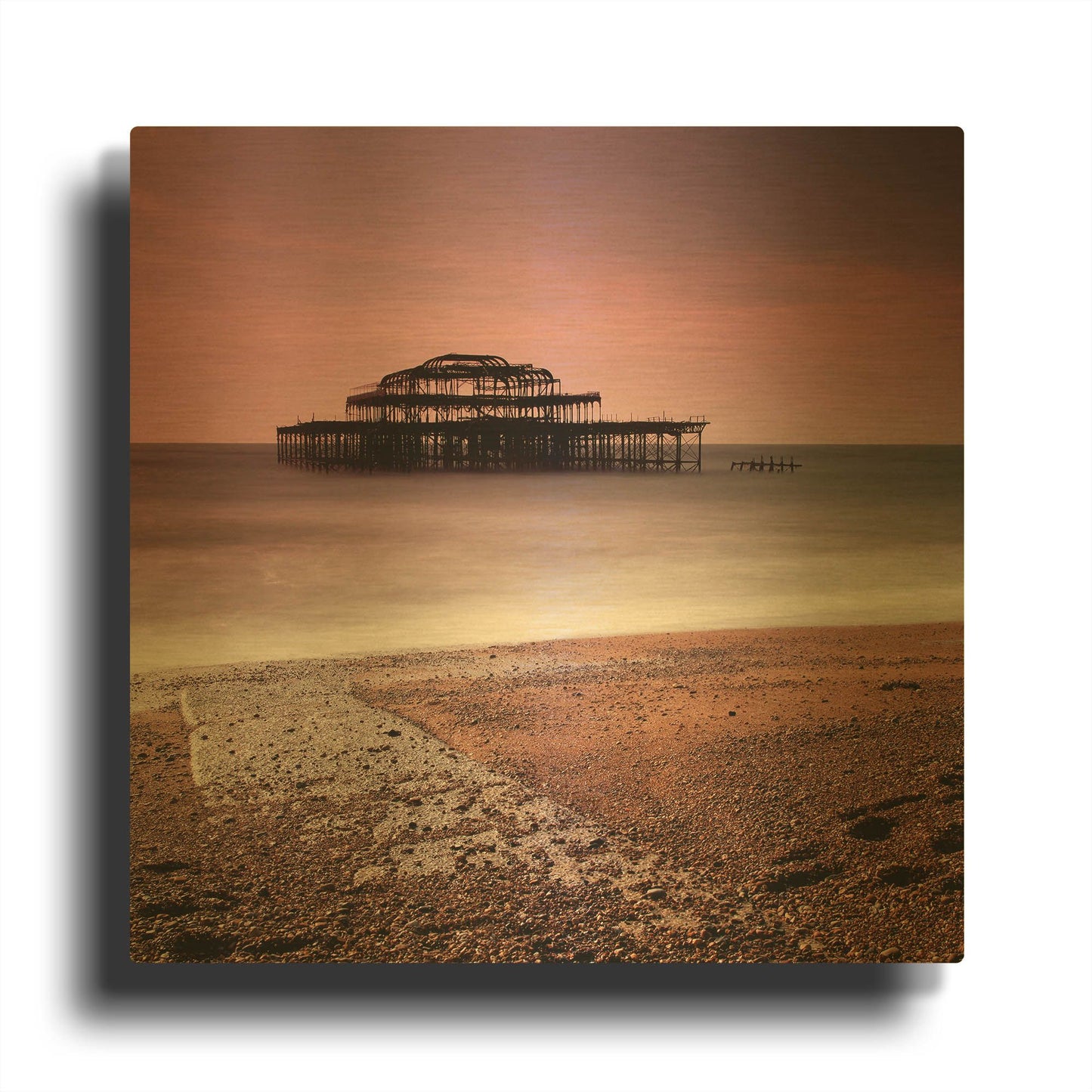 'Brighton Pier' By Nina Papiorek Gold Metal Wall Art