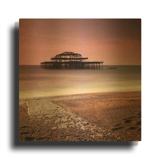 'Brighton Pier' By Nina Papiorek Gold Metal Wall Art