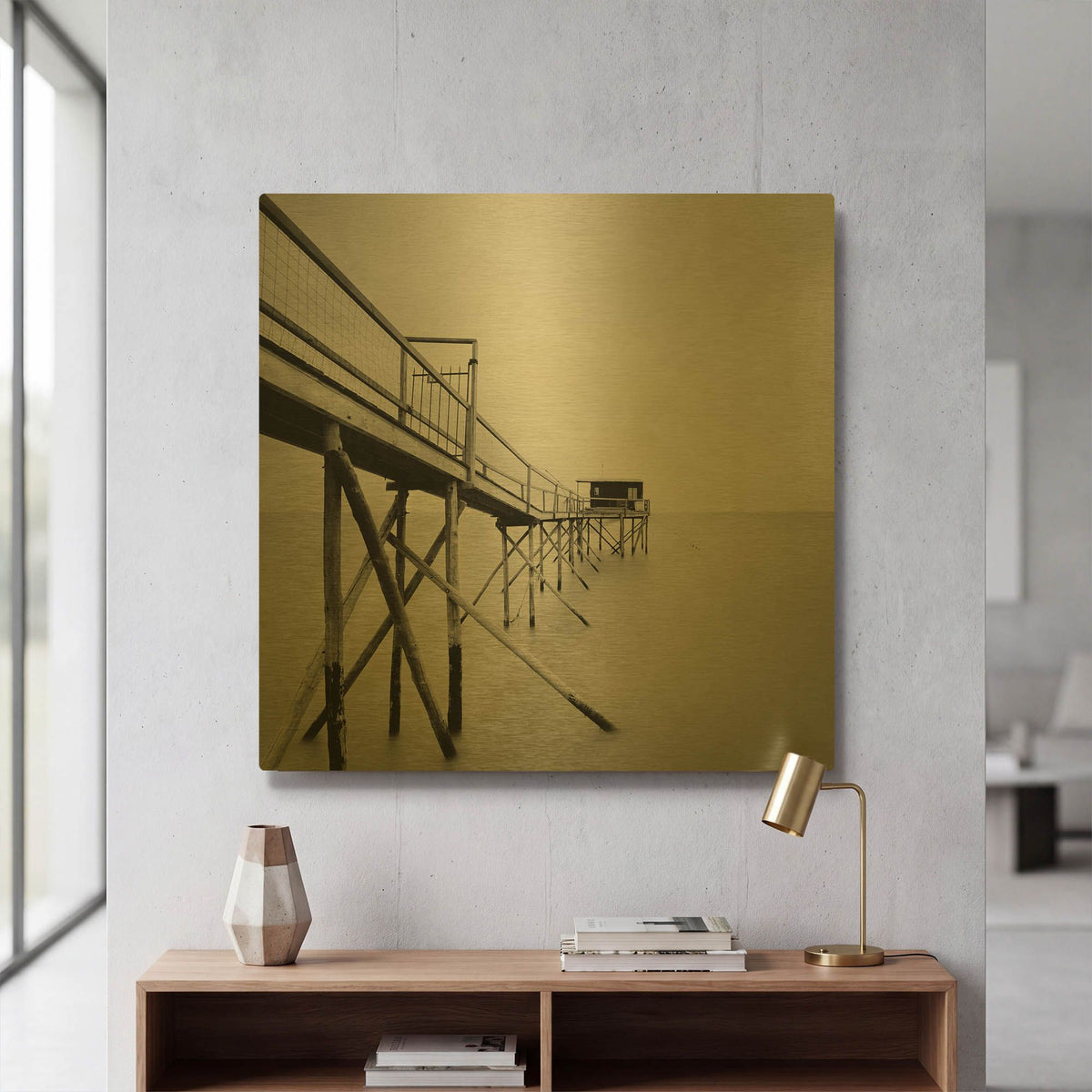 'Cabane' By Nina Papiorek Gold Metal Wall Art