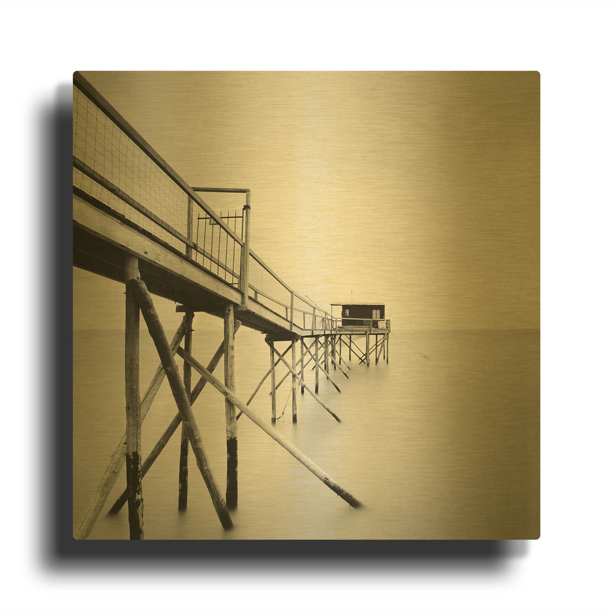 'Cabane' By Nina Papiorek Gold Metal Wall Art