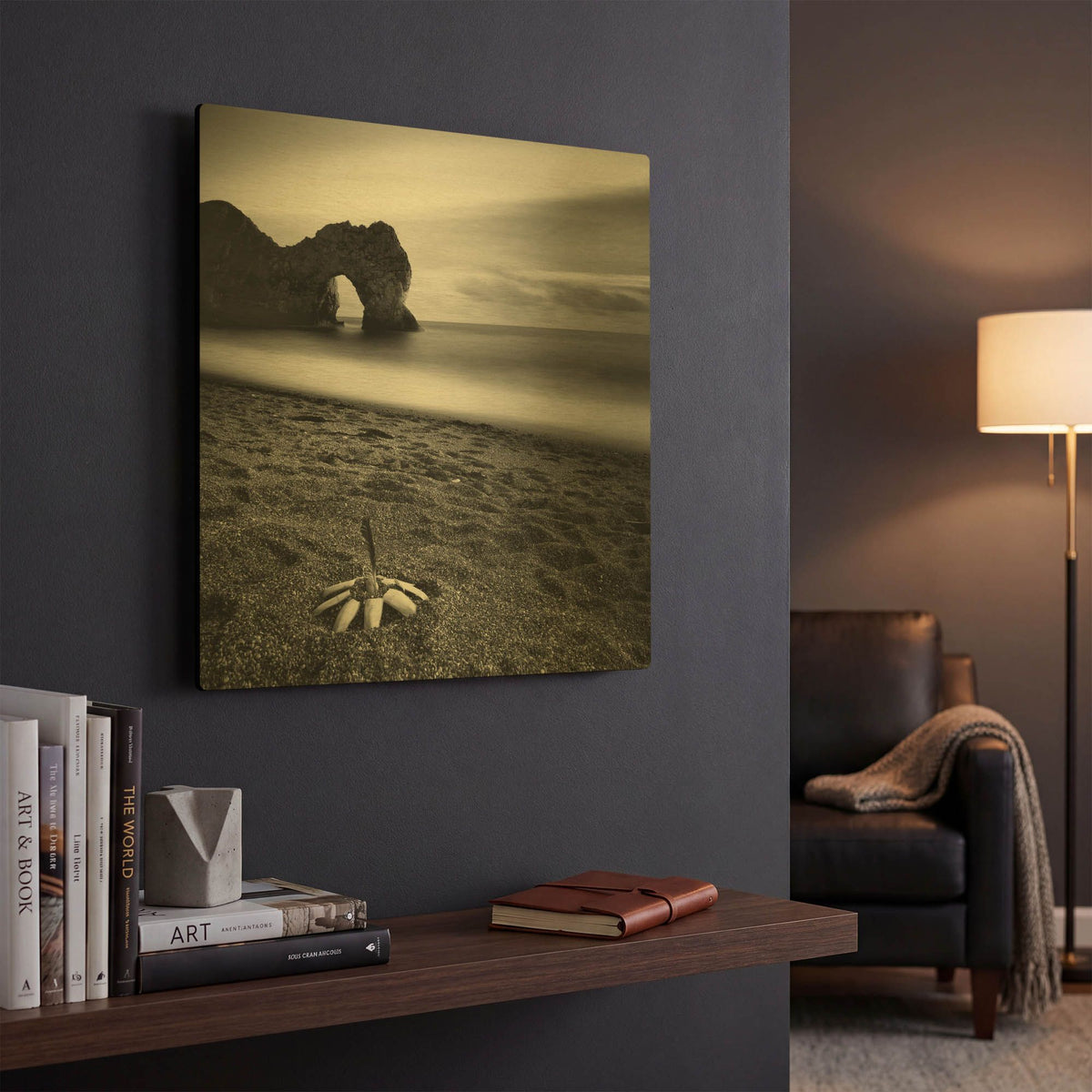 'Durdle Feather' By Nina Papiorek Gold Metal Wall Art