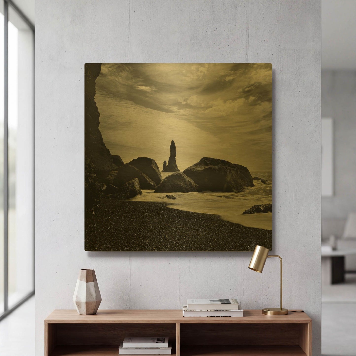 'Iceland Vik Rocks' By Nina Papiorek Gold Metal Wall Art