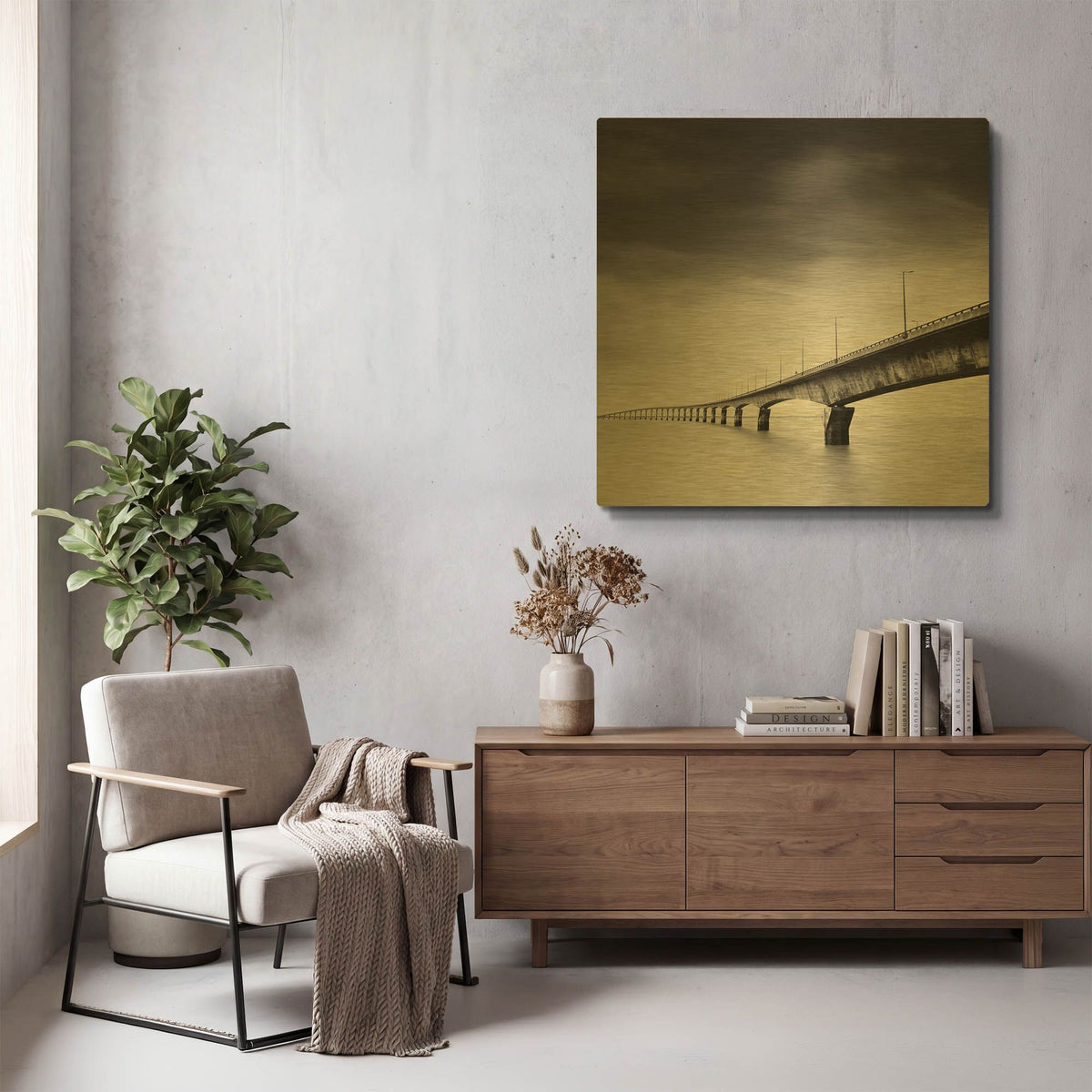 'Ile de Re' By Nina Papiorek Gold Metal Wall Art
