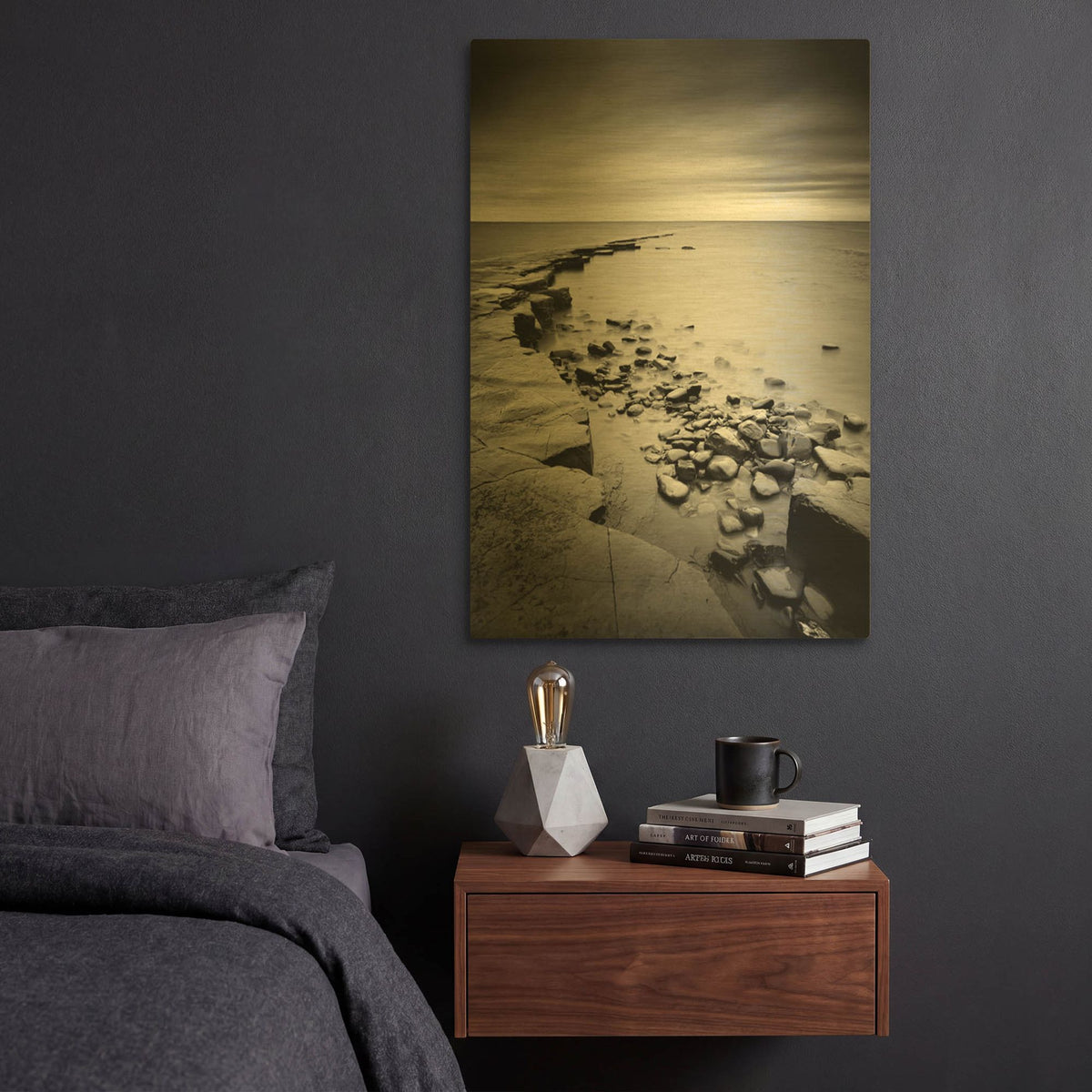 'Kimmeridge Bay' By Nina Papiorek Gold Metal Wall Art