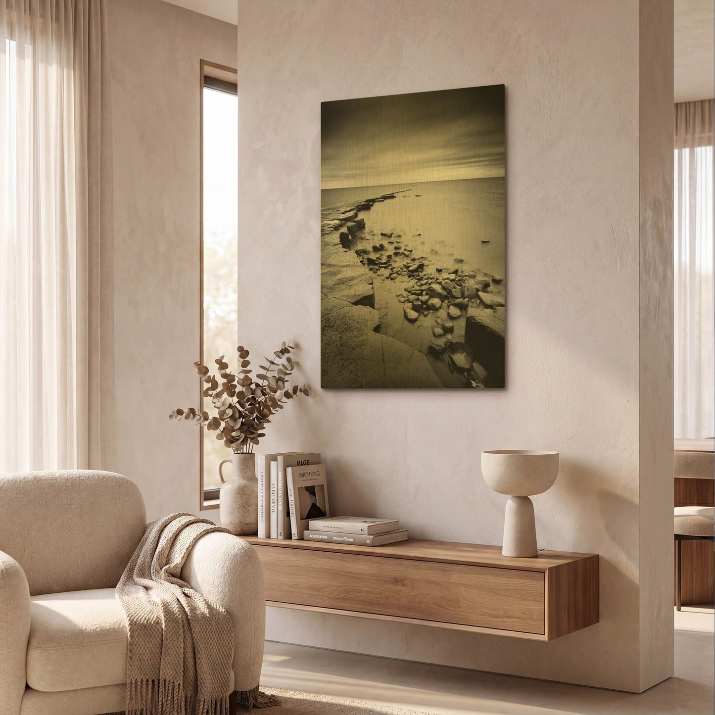 'Kimmeridge Bay' By Nina Papiorek Gold Metal Wall Art