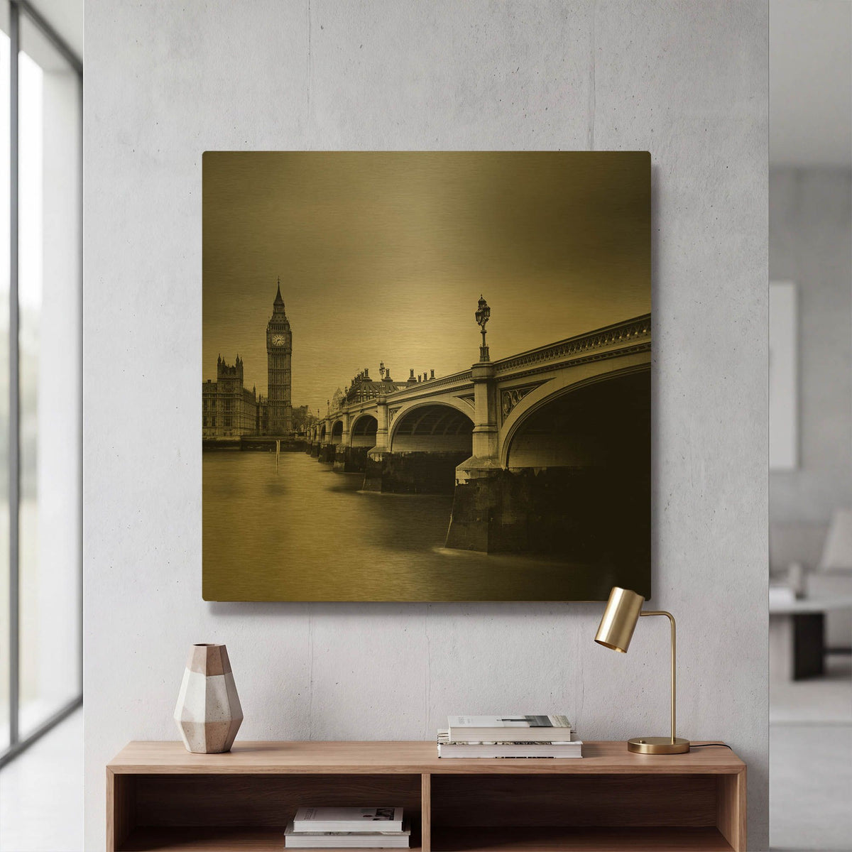 'London Westminster' By Nina Papiorek Gold Metal Wall Art