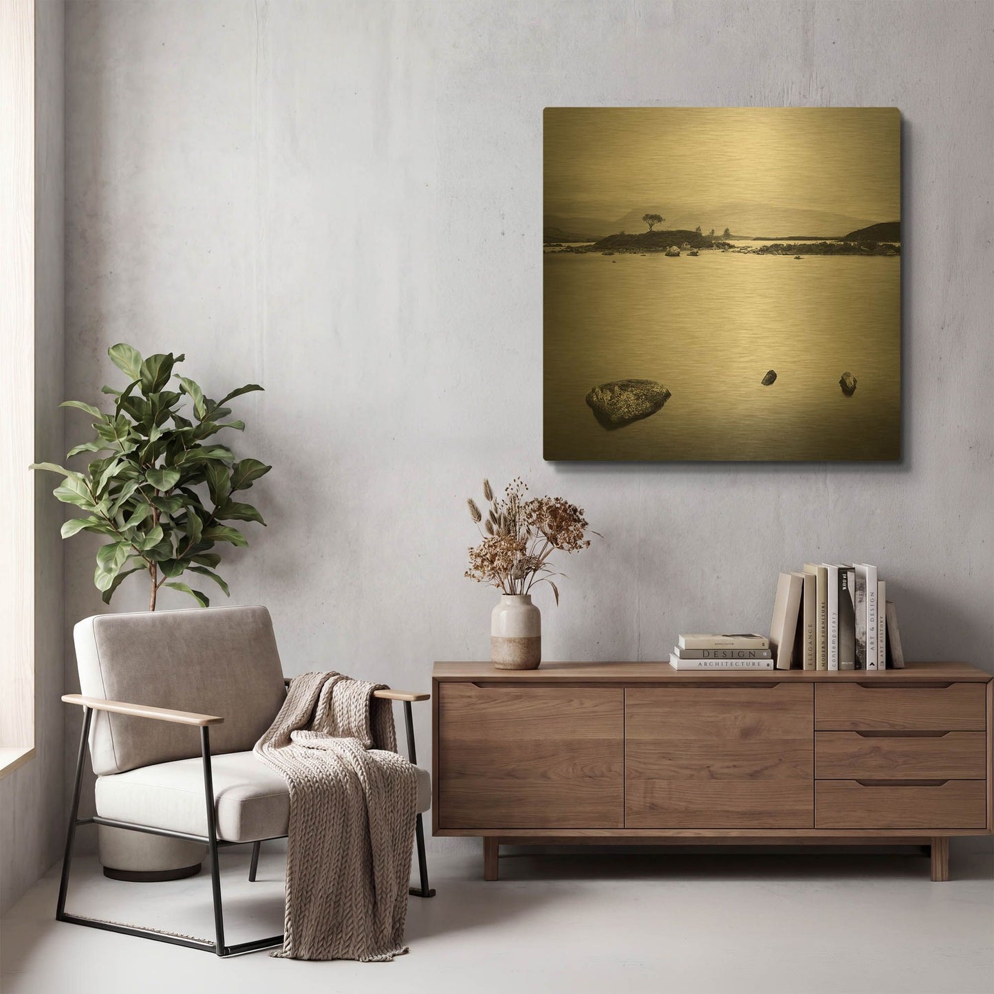 'Nah Achlaise' By Nina Papiorek Gold Metal Wall Art