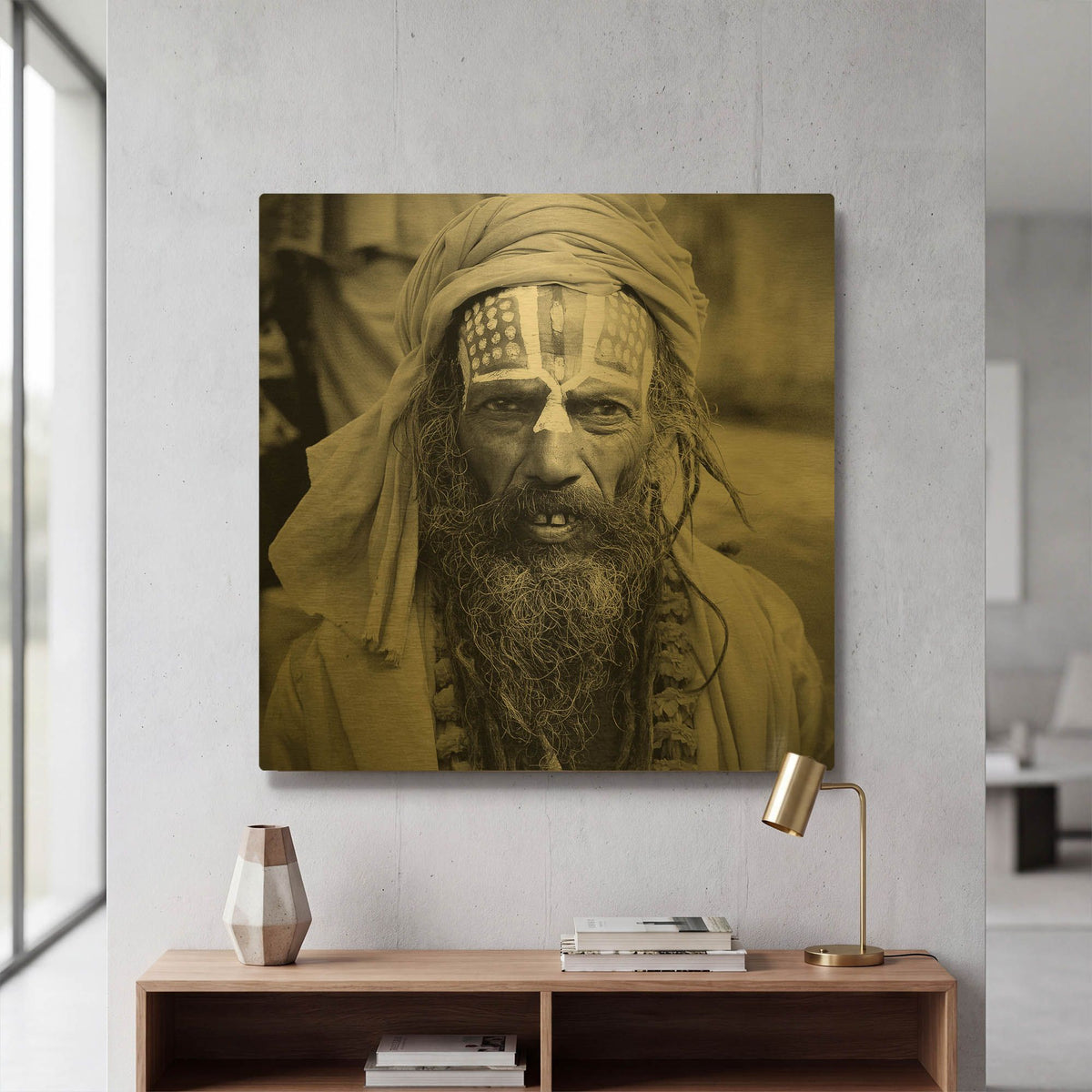 'Nepal Saddhu I' By Nina Papiorek Gold Metal Wall Art