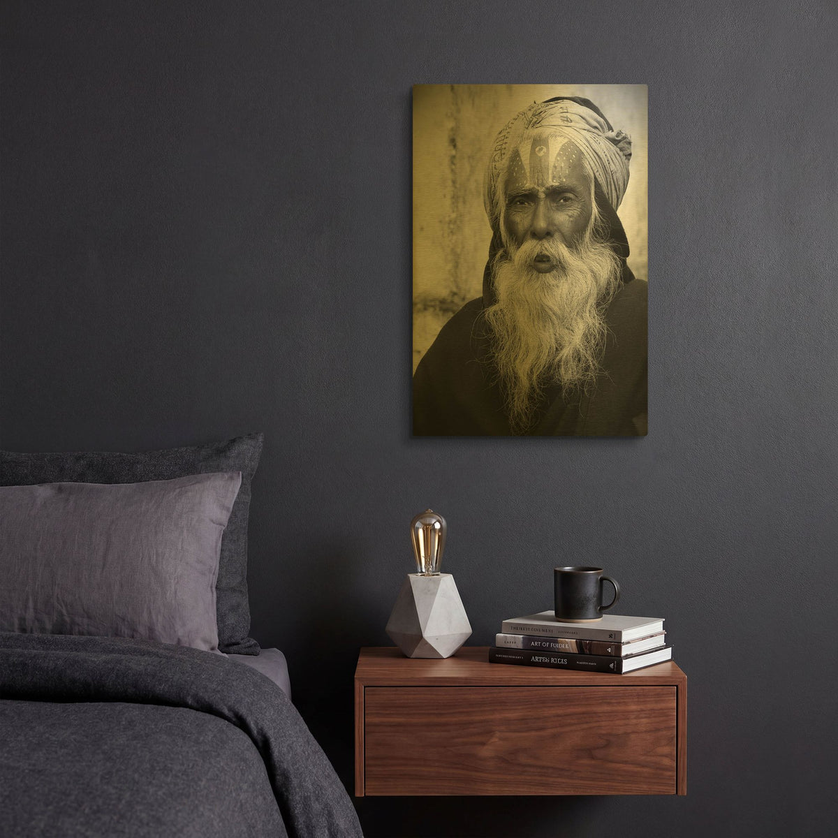 'Nepal Saddhu II' By Nina Papiorek Gold Metal Wall Art