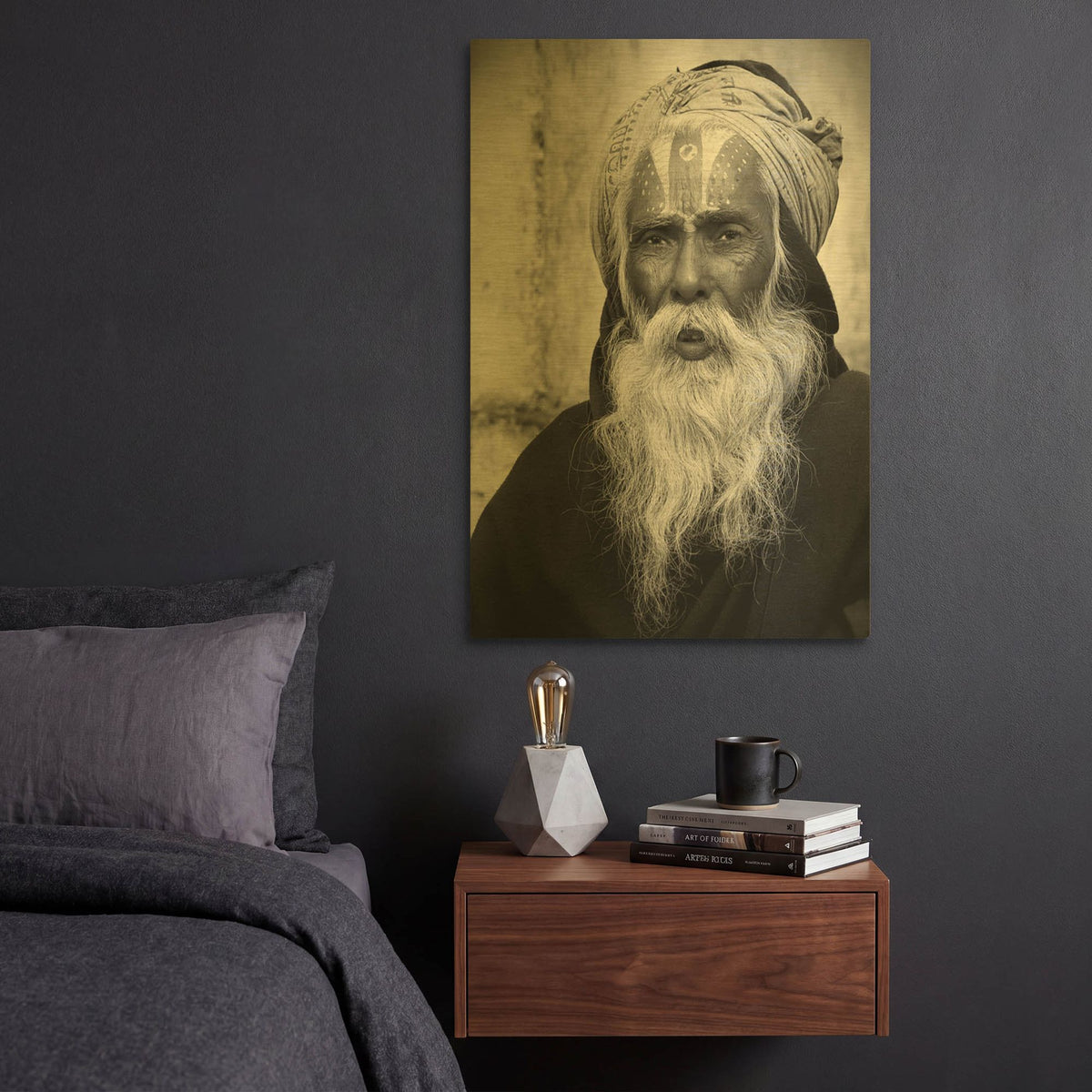 'Nepal Saddhu II' By Nina Papiorek Gold Metal Wall Art