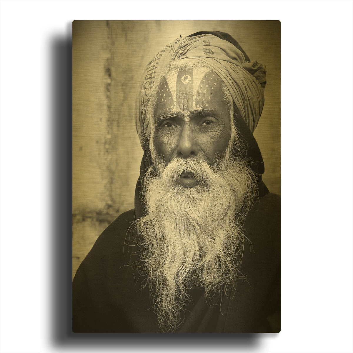 'Nepal Saddhu II' By Nina Papiorek Gold Metal Wall Art