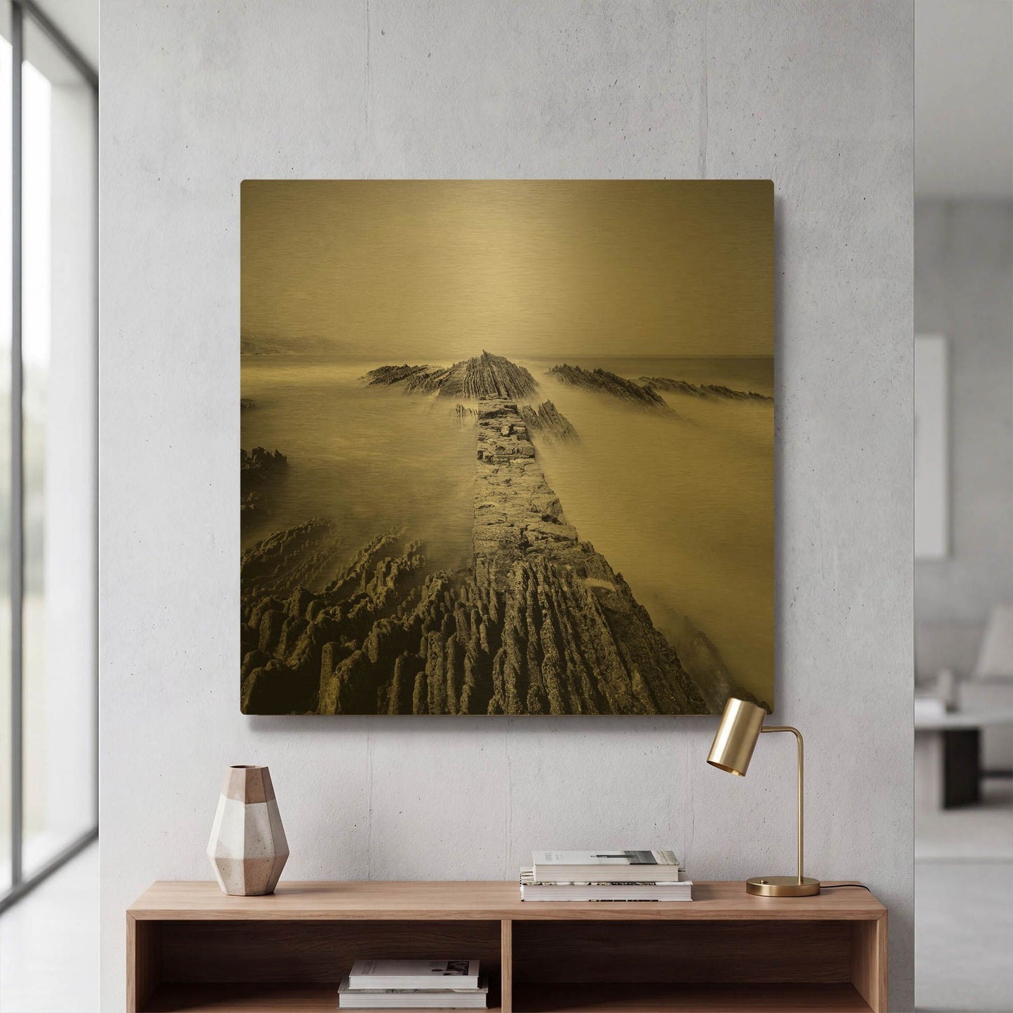 'Zumaia' By Nina Papiorek Gold Metal Wall Art
