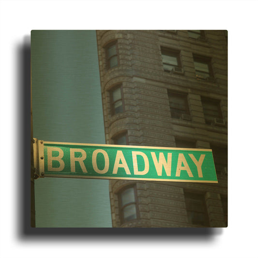 'NYC Broadway' By Nina Papiorek Gold Metal Wall Art