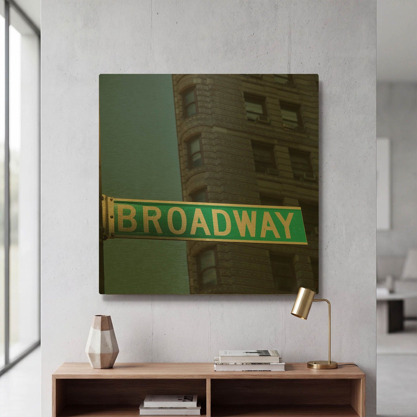 'NYC Broadway' By Nina Papiorek Gold Metal Wall Art