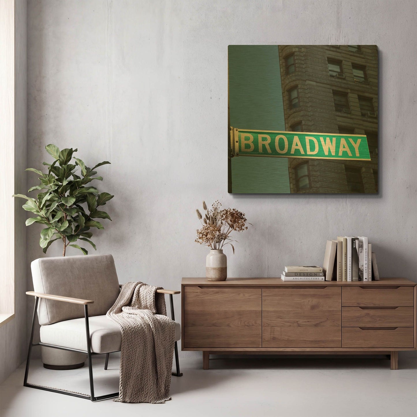 'NYC Broadway' By Nina Papiorek Gold Metal Wall Art