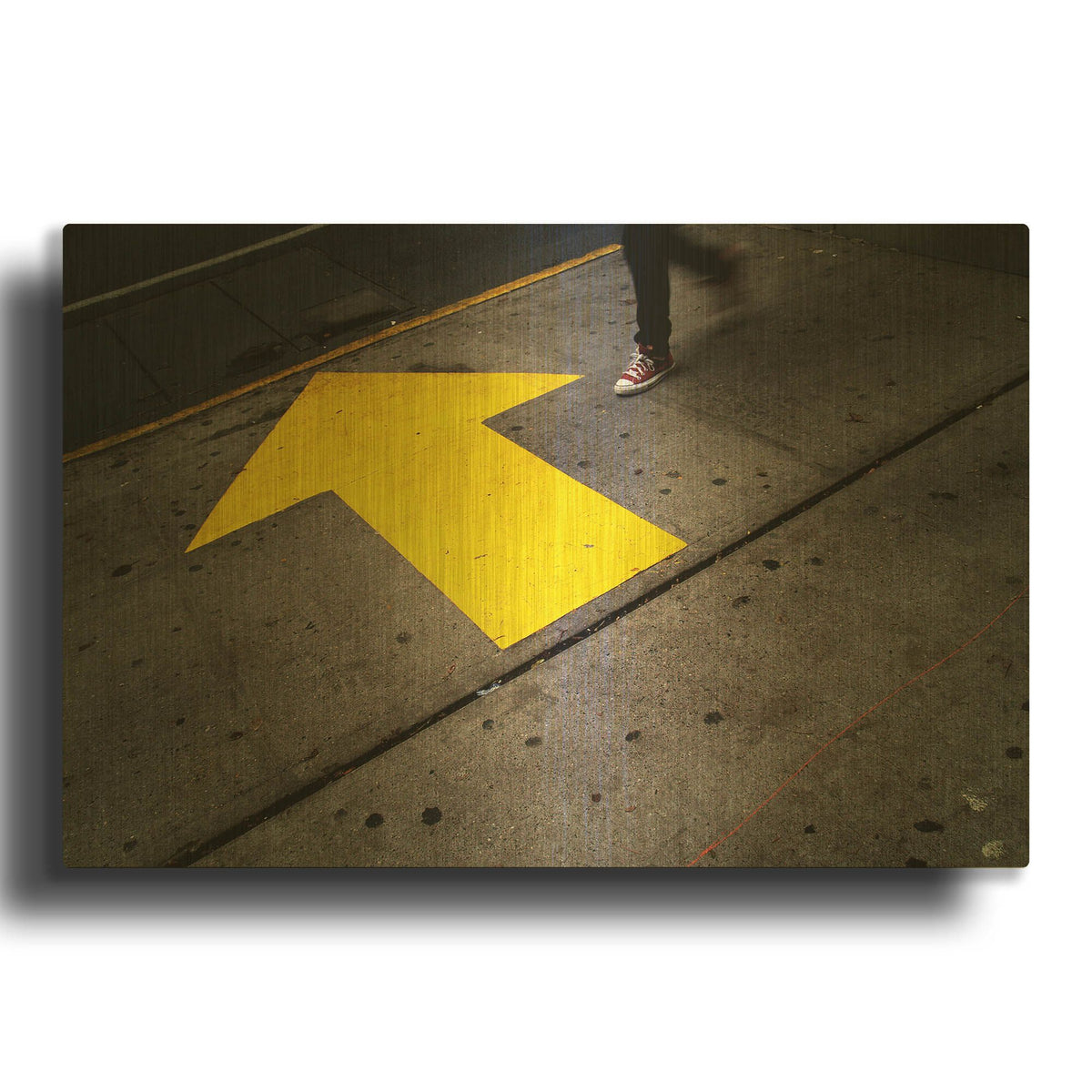 'NYC Directions' By Nina Papiorek Gold Metal Wall Art