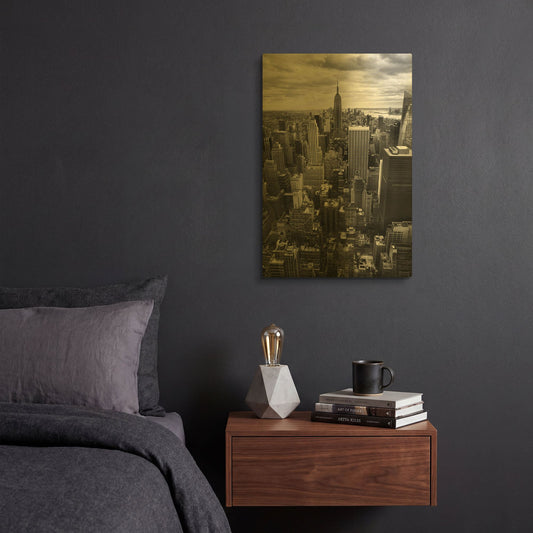 'NYC Downtown II' By Nina Papiorek Gold Metal Wall Art