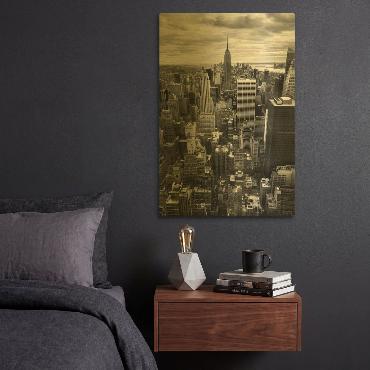 'NYC Downtown II' By Nina Papiorek Gold Metal Wall Art