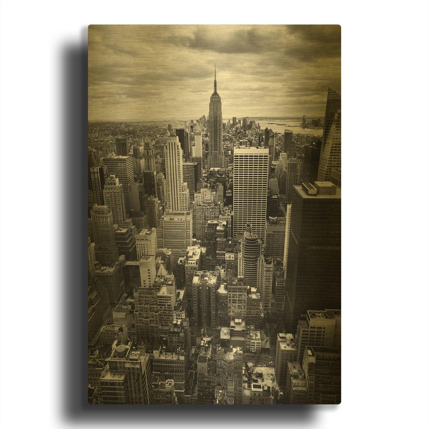 'NYC Downtown II' By Nina Papiorek Gold Metal Wall Art