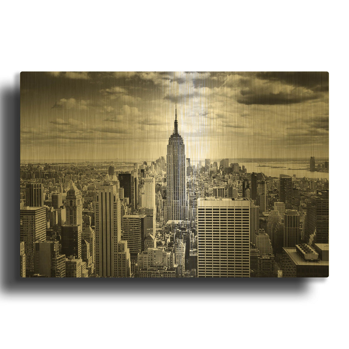'NYC Downtown' By Nina Papiorek Gold Metal Wall Art