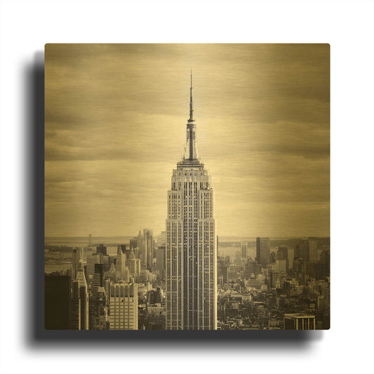 'NYC Empire' By Nina Papiorek Gold Metal Wall Art