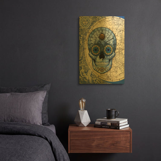'Astrologiskull' By Fusion Idol Arts Gold Metal Wall Art