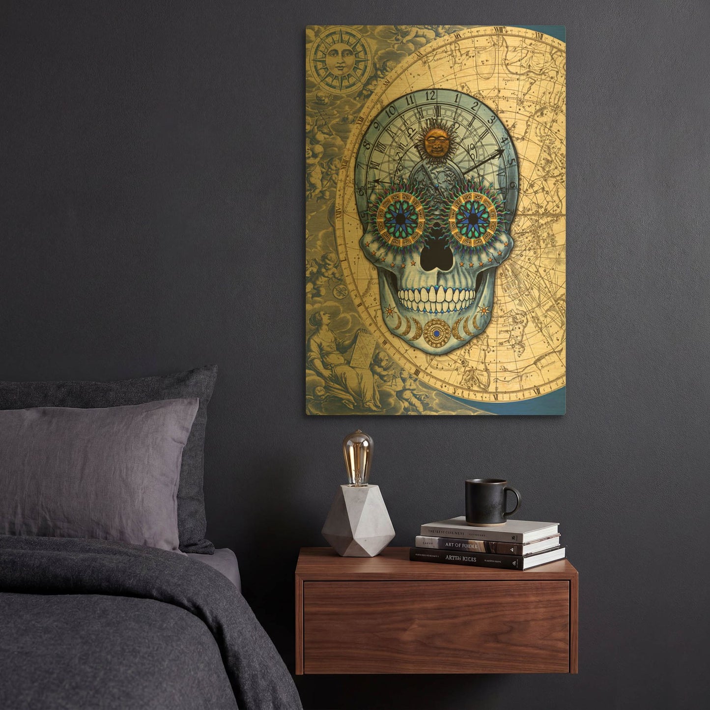 'Astrologiskull' By Fusion Idol Arts Gold Metal Wall Art