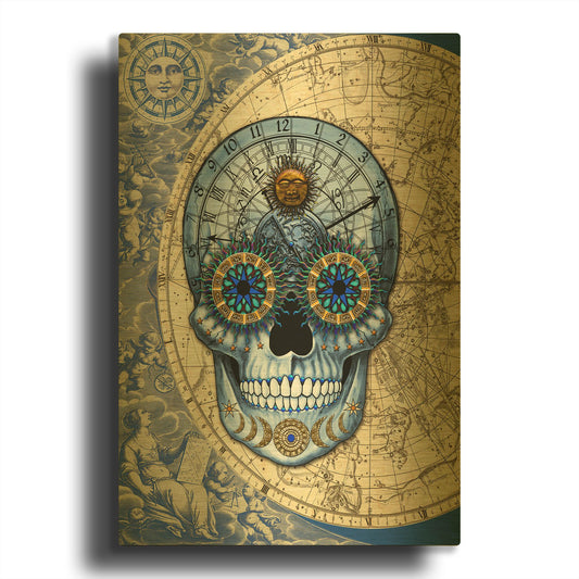 'Astrologiskull' By Fusion Idol Arts Gold Metal Wall Art