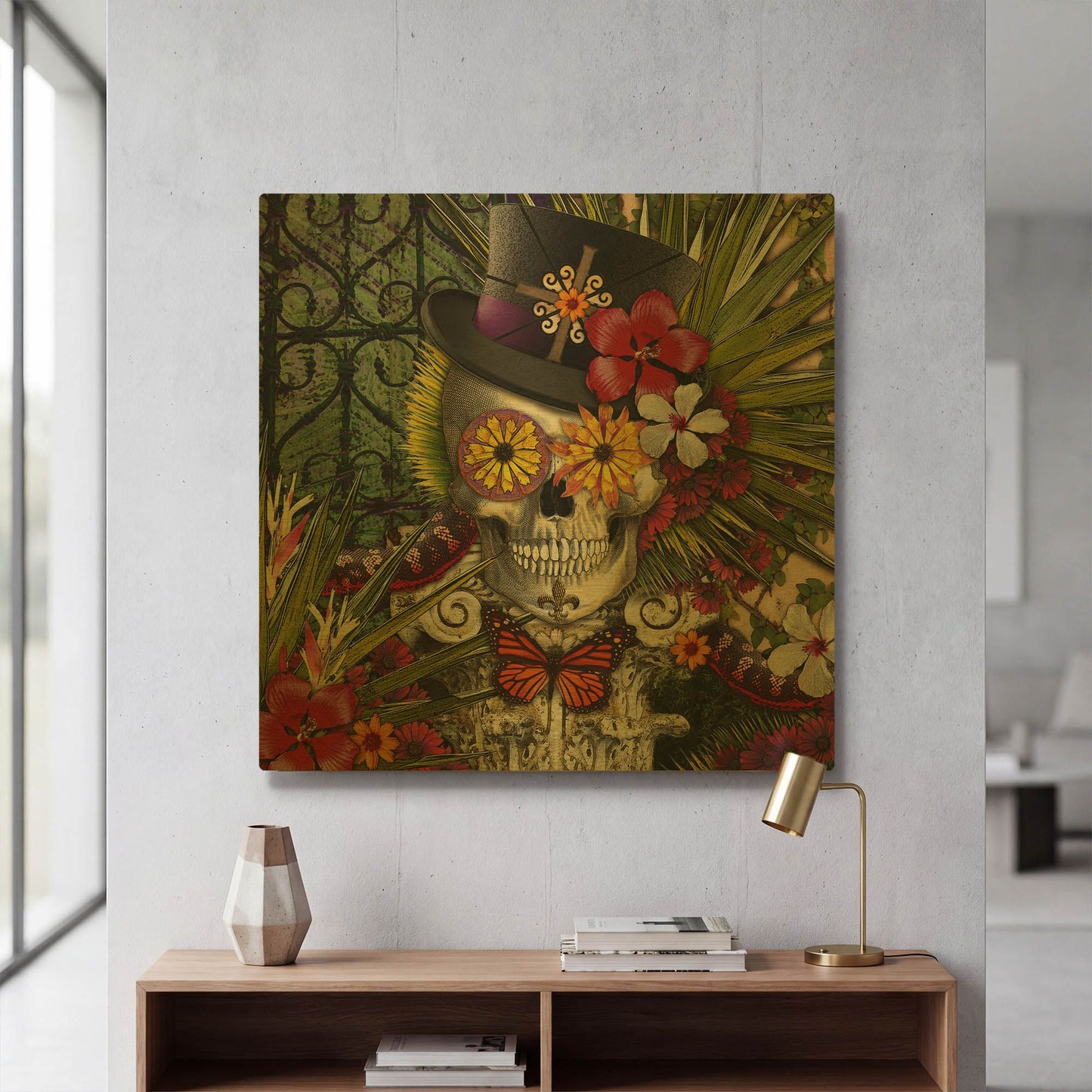 'Baron in Bloom' By Fusion Idol Arts Gold Metal Wall Art