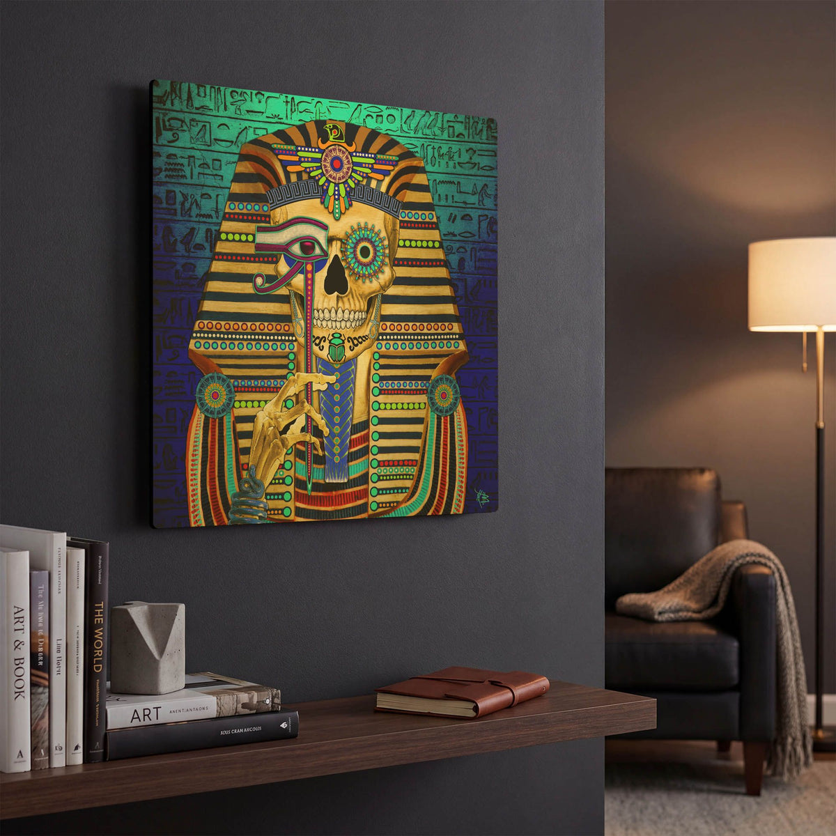 'Funky Bone Pharaoh' By Fusion Idol Arts Gold Metal Wall Art