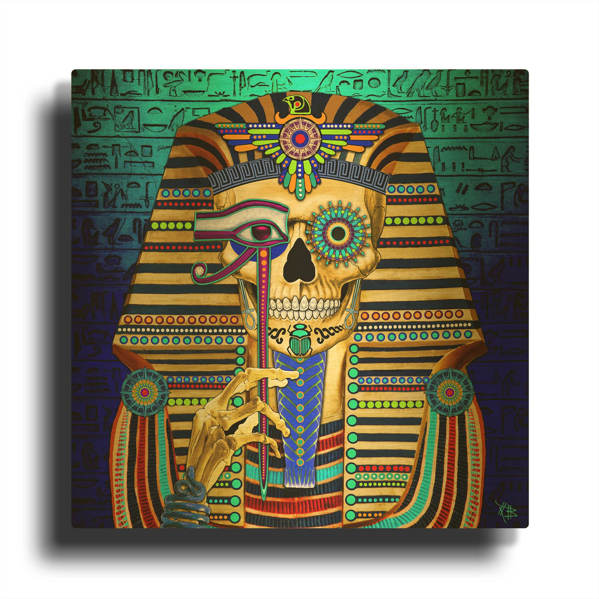 'Funky Bone Pharaoh' By Fusion Idol Arts Gold Metal Wall Art