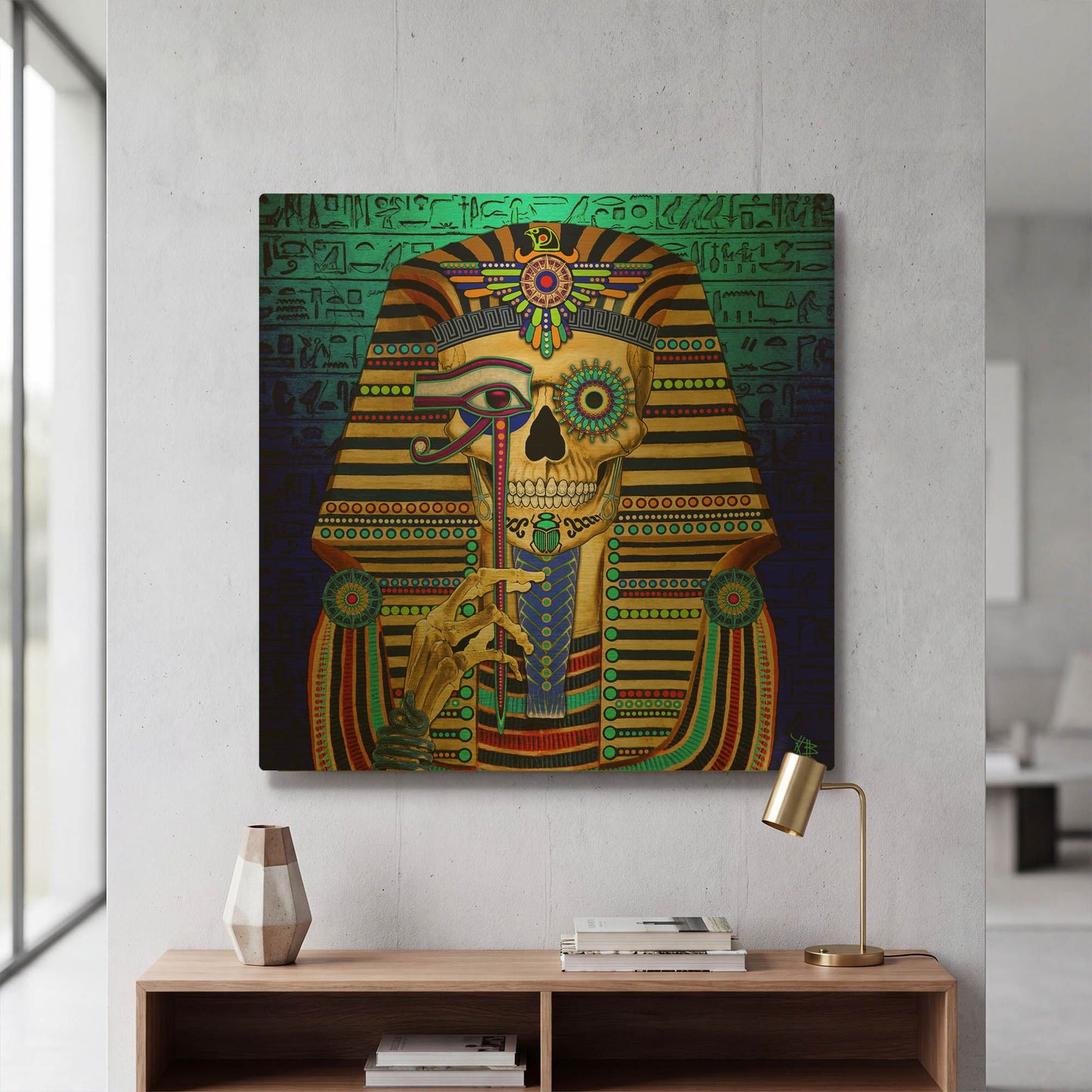 'Funky Bone Pharaoh' By Fusion Idol Arts Gold Metal Wall Art