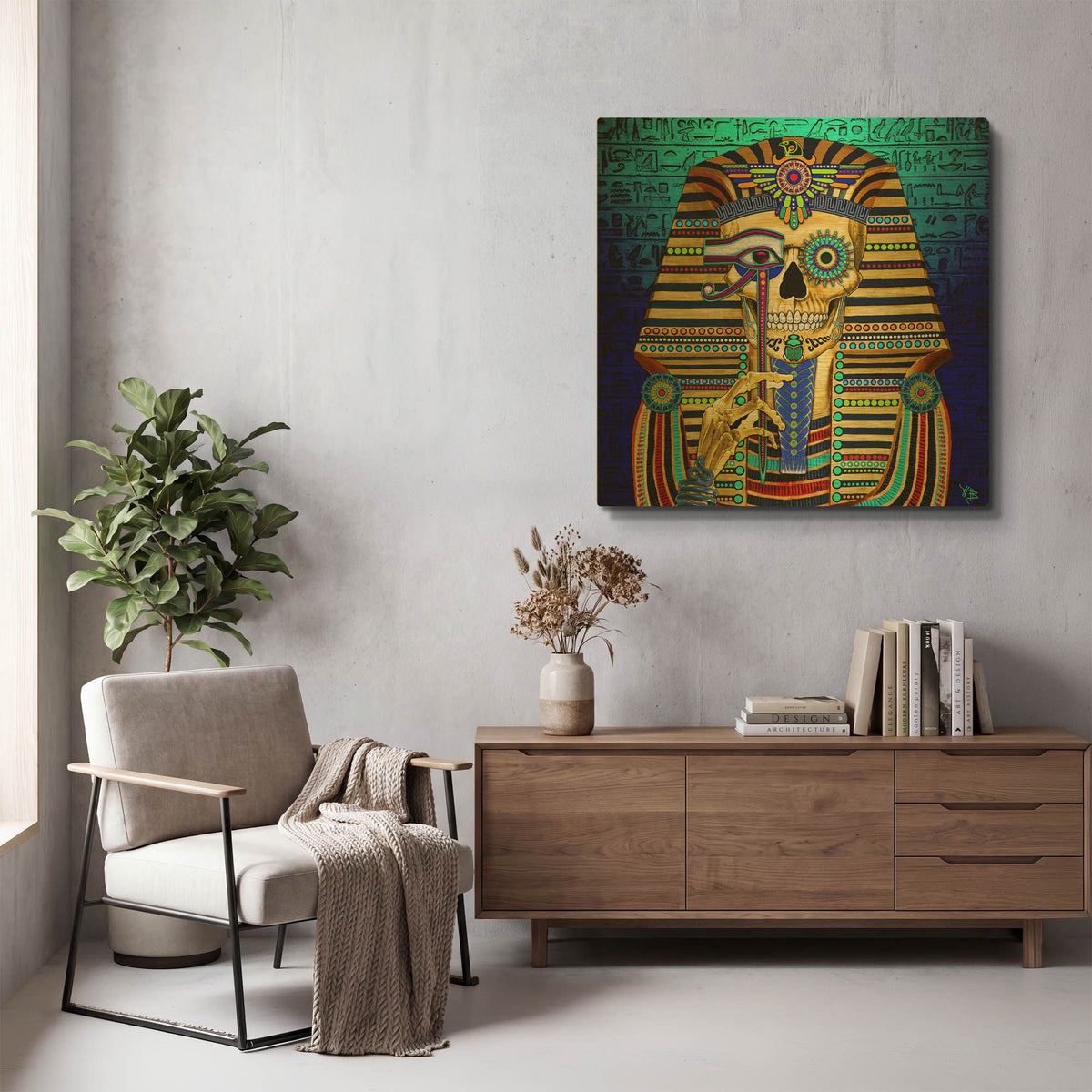 'Funky Bone Pharaoh' By Fusion Idol Arts Gold Metal Wall Art