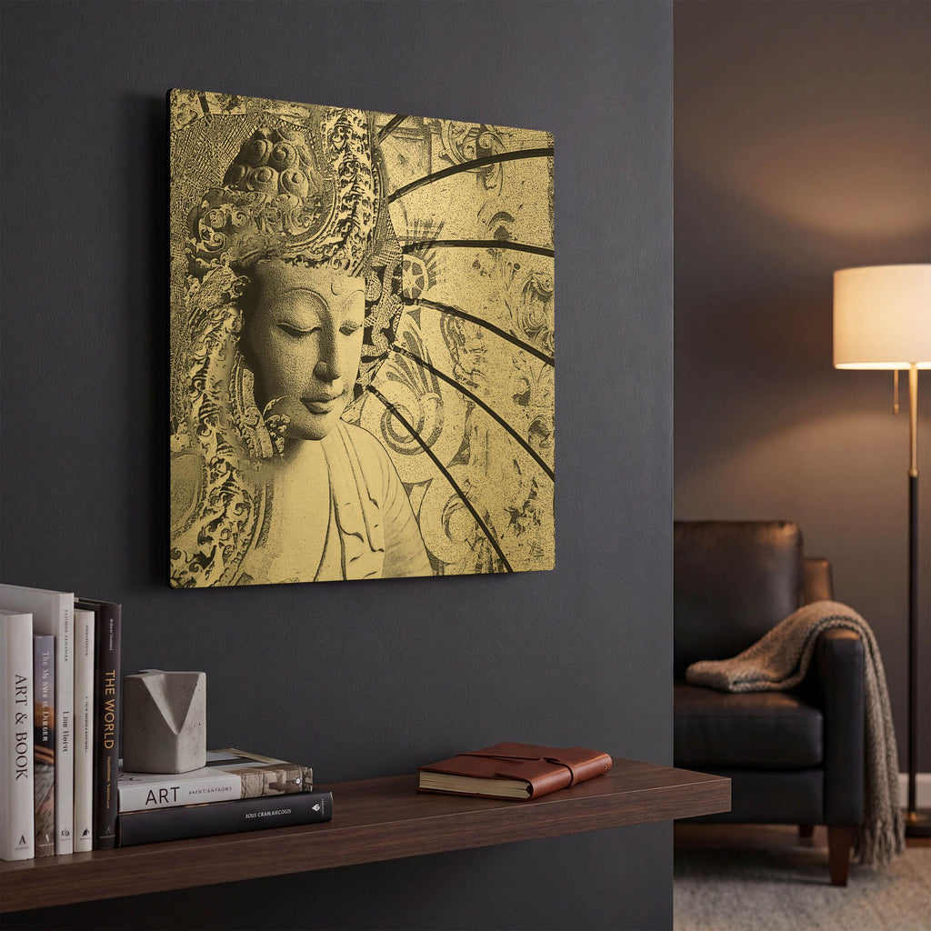 'Bliss of Being' By Fusion Idol Arts Gold Metal Wall Art