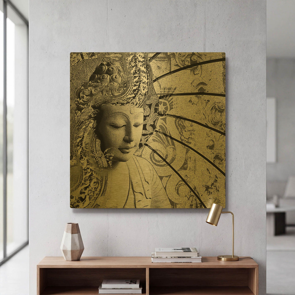 'Bliss of Being' By Fusion Idol Arts Gold Metal Wall Art
