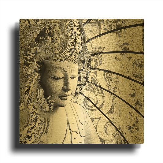'Bliss of Being' By Fusion Idol Arts Gold Metal Wall Art