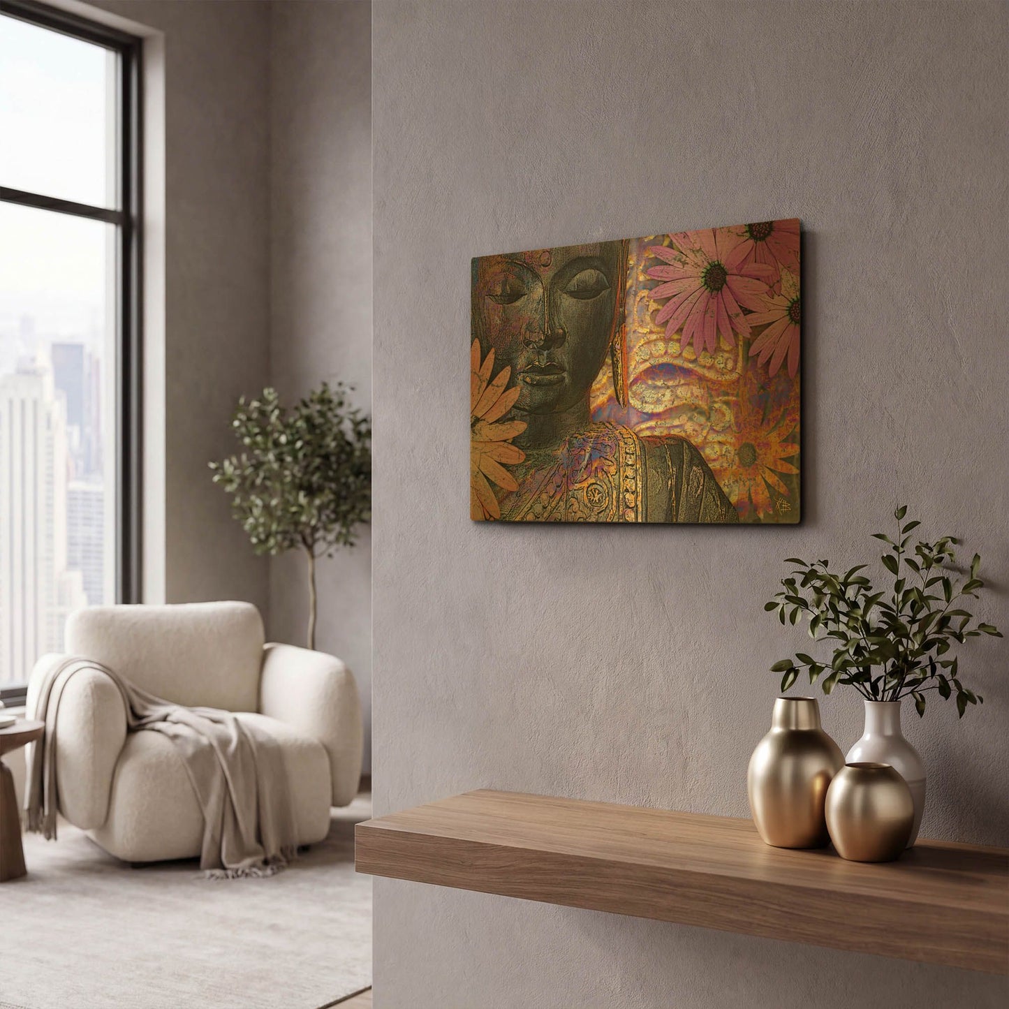'Jewels of Wisdom' By Fusion Idol Arts Gold Metal Wall Art