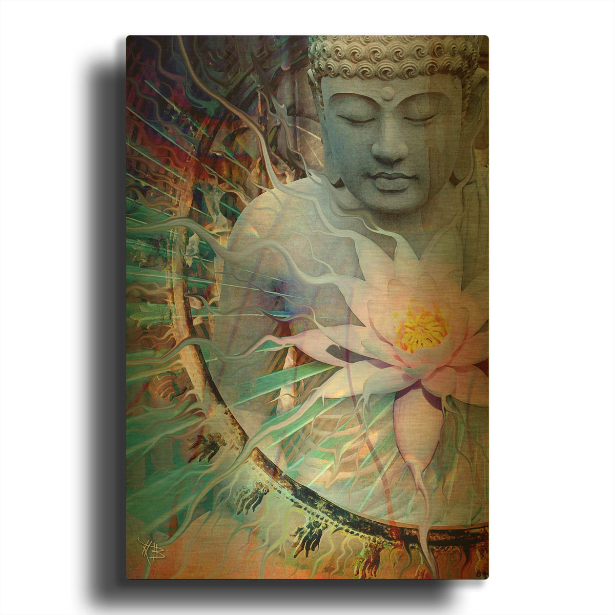 'Living Radiance' By Fusion Idol Arts Gold Metal Wall Art