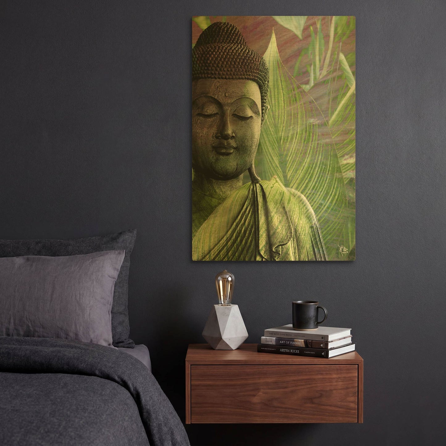 'Meditation Vegetation' By Fusion Idol Arts Gold Metal Wall Art