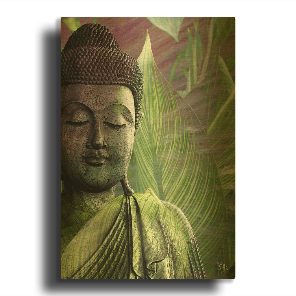 'Meditation Vegetation' By Fusion Idol Arts Gold Metal Wall Art