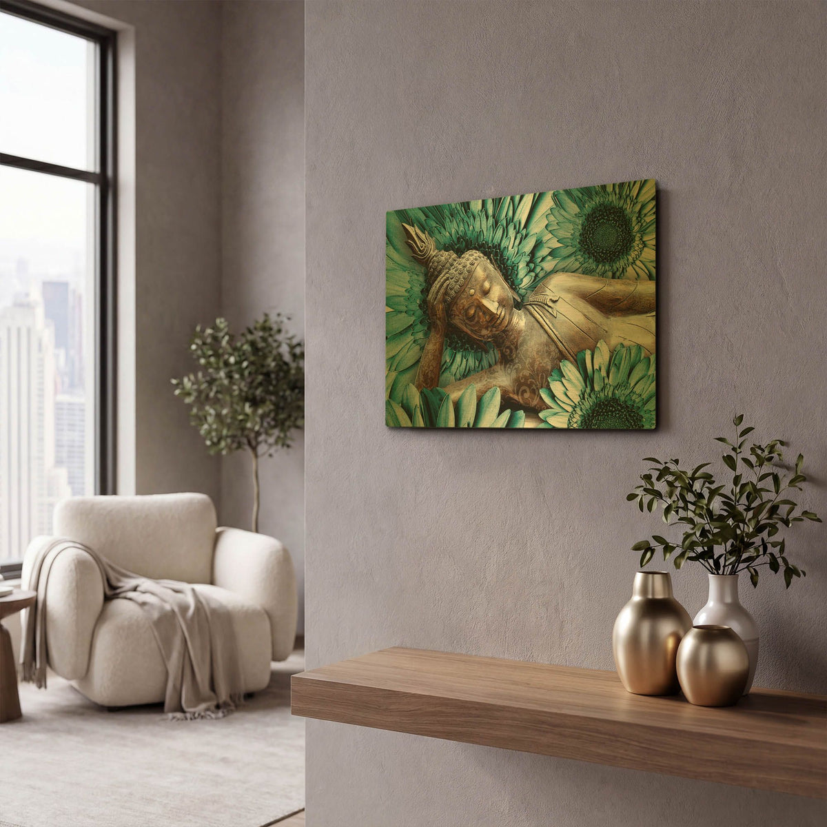 'Mind Bloom' By Fusion Idol Arts Gold Metal Wall Art