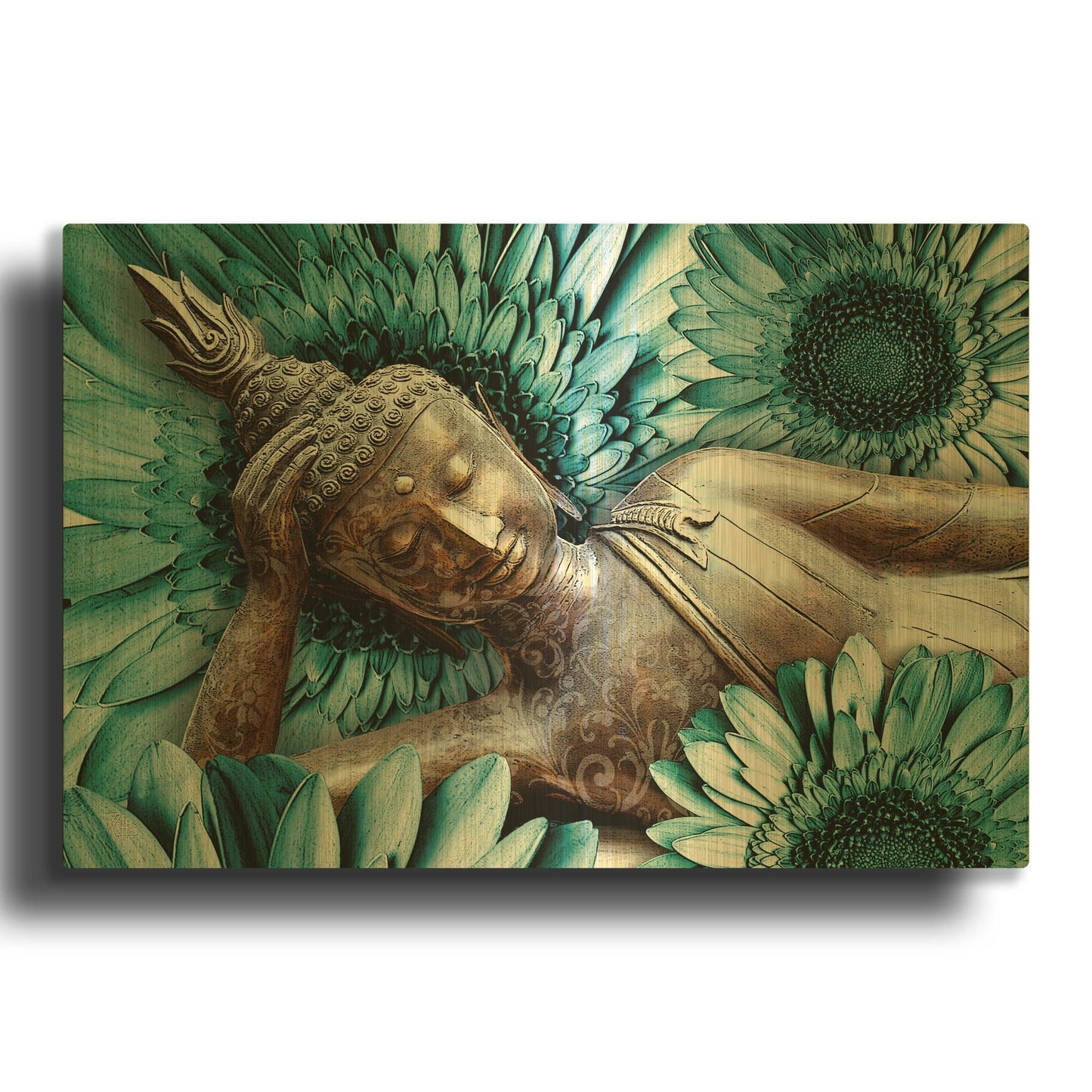 'Mind Bloom' By Fusion Idol Arts Gold Metal Wall Art