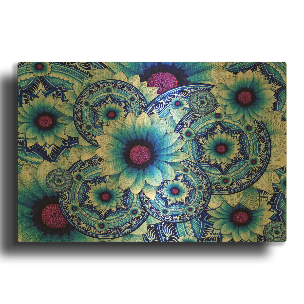 'Talavera Alejandra' By Fusion Idol Arts Gold Metal Wall Art