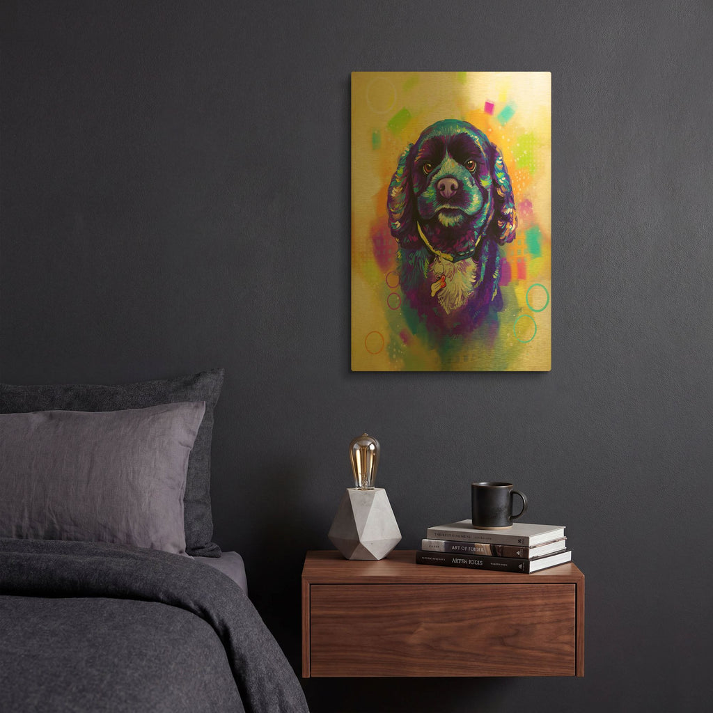 'Pop Art Cocker Spaniel' By Furbaby Affiliates Gold Metal Wall Art