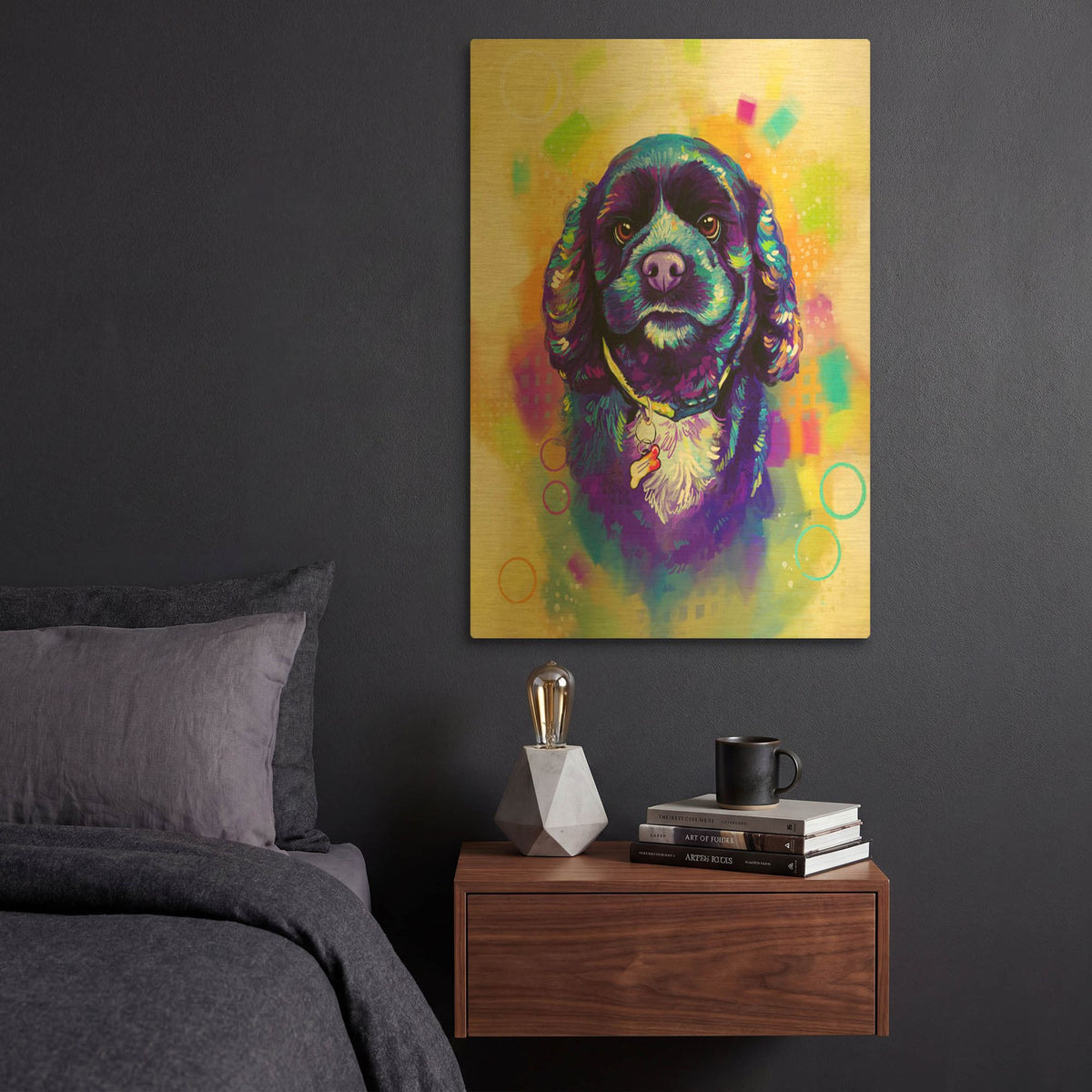 'Pop Art Cocker Spaniel' By Furbaby Affiliates Gold Metal Wall Art