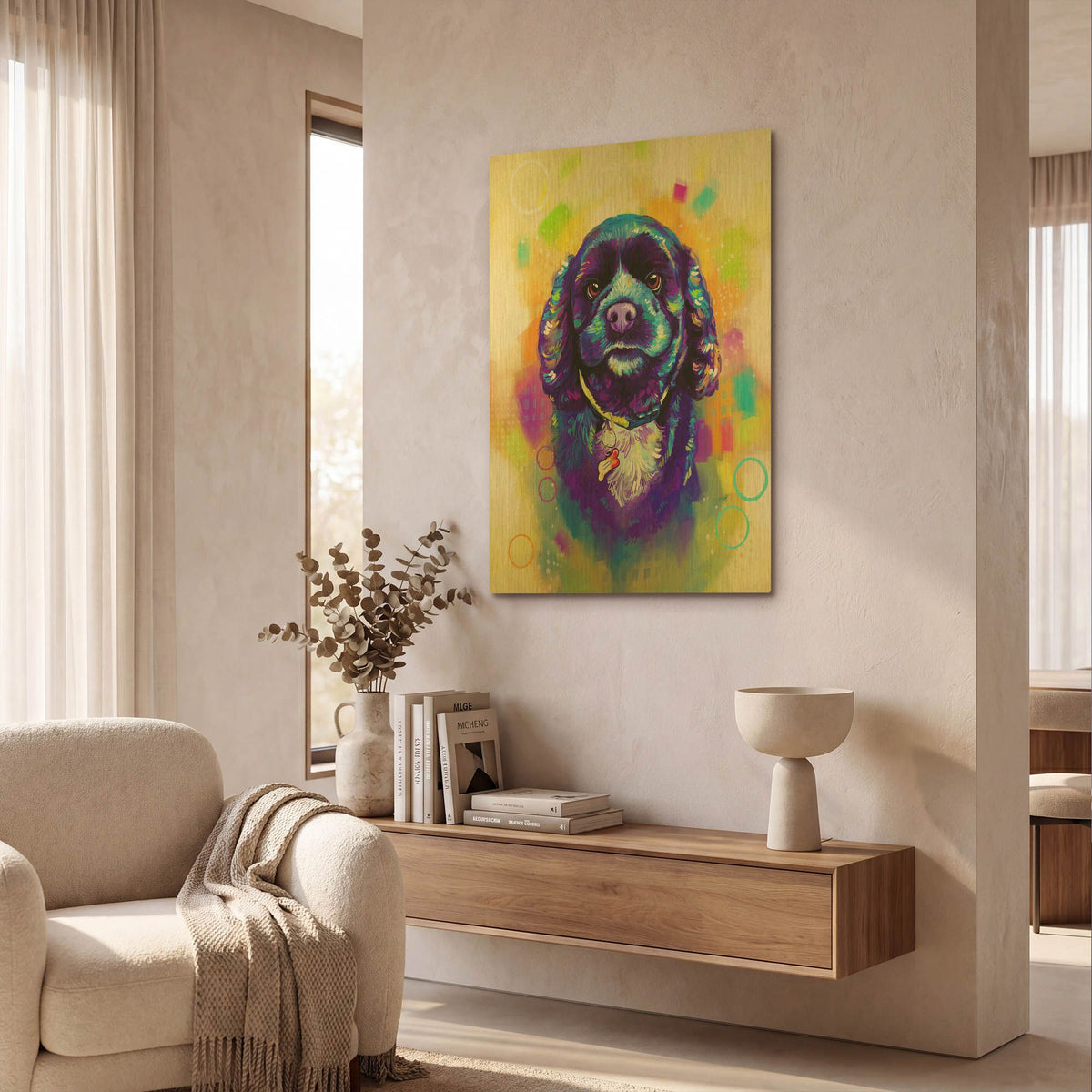 'Pop Art Cocker Spaniel' By Furbaby Affiliates Gold Metal Wall Art