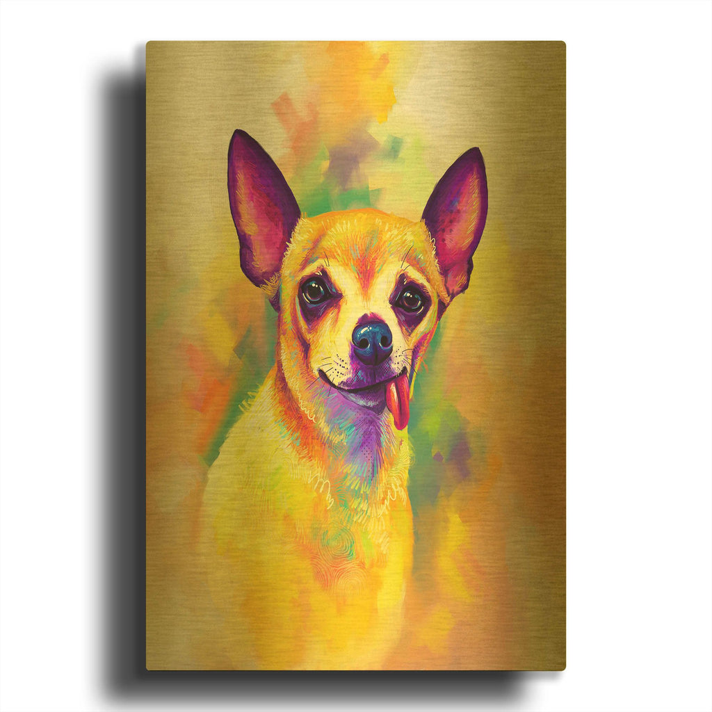 'Pop Art Chihuahua' By Furbaby Affiliates Gold Metal Wall Art