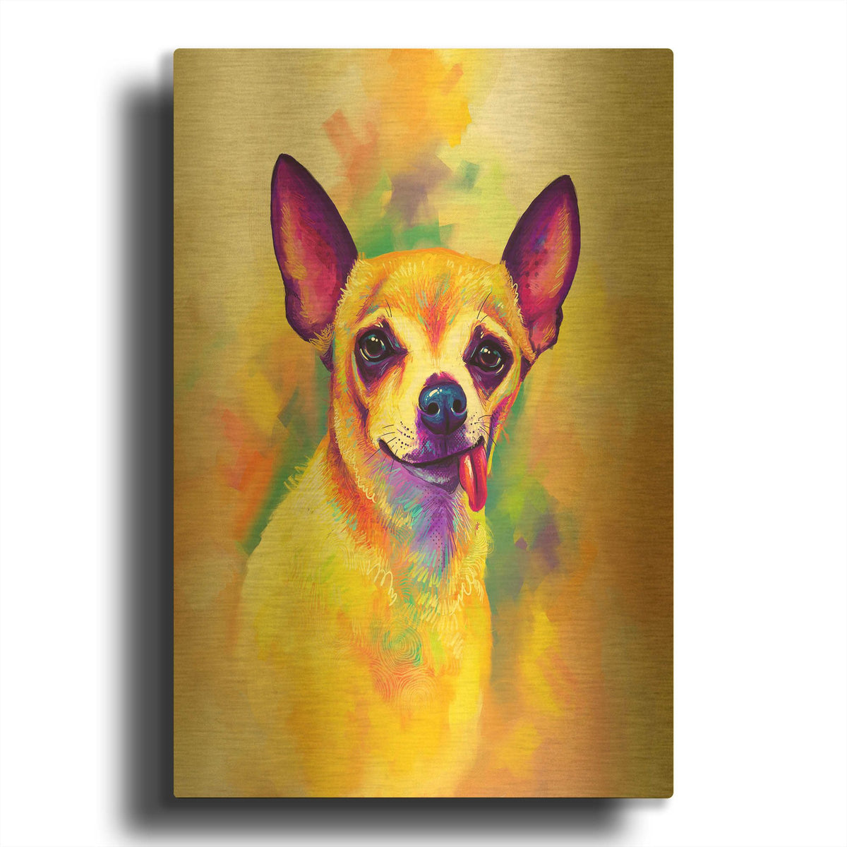'Pop Art Chihuahua' By Furbaby Affiliates Gold Metal Wall Art