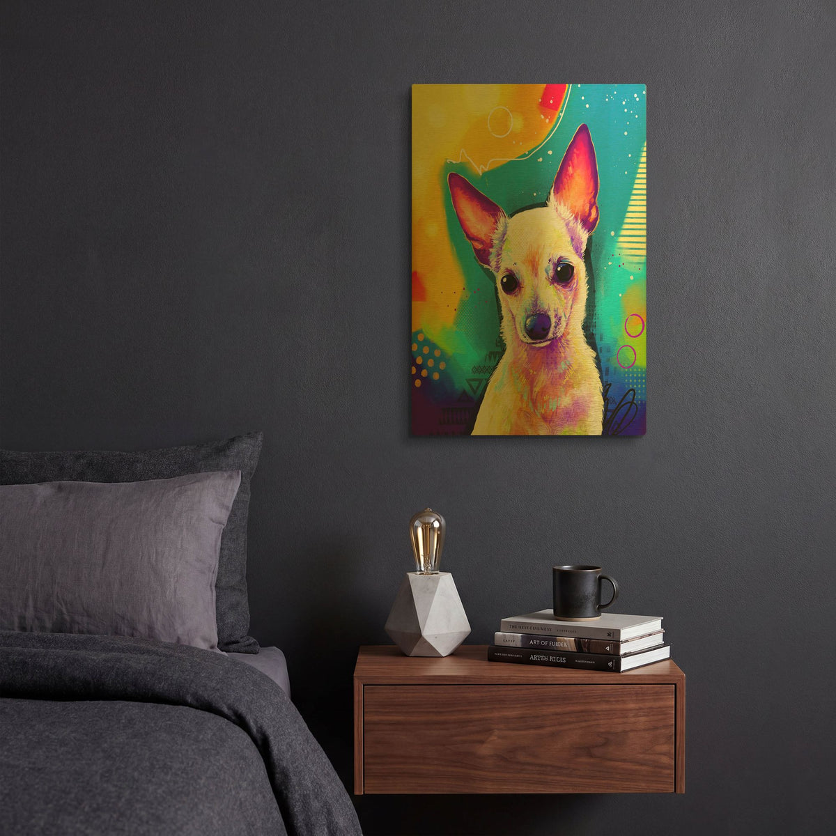 'Pop Art Chihuahua 2' By Furbaby Affiliates Gold Metal Wall Art