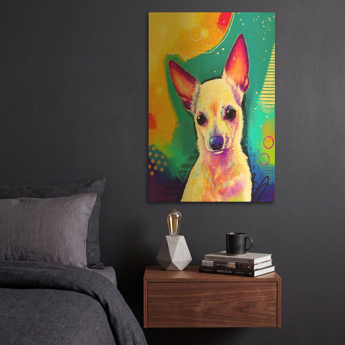 'Pop Art Chihuahua 2' By Furbaby Affiliates Gold Metal Wall Art